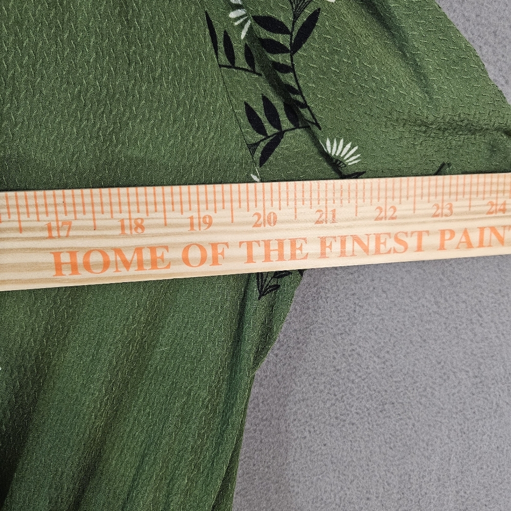 Knox Rose Maxi Dress XL Vneck Floral Green Faux Wrap Boho Cottagecore Boho Teir - Picture 4 of 9